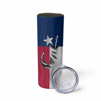 Texas Flag Fishing Skinny Tumbler Hook and Fish Illustration and Custom Name Detail - Wonder Print Shop