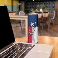 Texas Flag Fishing Skinny Tumbler Hook and Fish Illustration and Custom Name Detail - Wonder Print Shop