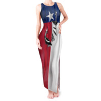 Texas Flag Fishing Tank Maxi Dress Hook and Fish Illustration and Custom Name Detail - Wonder Print Shop
