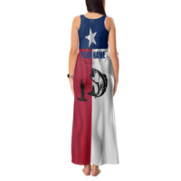 Texas Flag Fishing Tank Maxi Dress Hook and Fish Illustration and Custom Name Detail - Wonder Print Shop