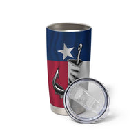 Texas Flag Fishing Tumbler Cup Hook and Fish Illustration and Custom Name Detail - Wonder Print Shop