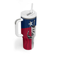 Texas Flag Fishing Tumbler With Handle Hook and Fish Illustration and Custom Name Detail - Wonder Print Shop