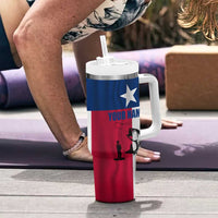 Texas Flag Fishing Tumbler With Handle Hook and Fish Illustration and Custom Name Detail - Wonder Print Shop