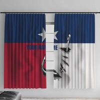Texas Flag Fishing Window Curtain Hook and Fish Illustration and Custom Name Detail - Wonder Print Shop