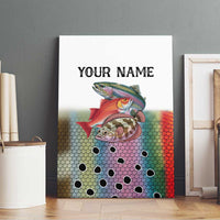 Multicolor Fish Pattern Design Canvas Wall Art Fishing Scaled Texture and Custom Name Print - Wonder Print Shop