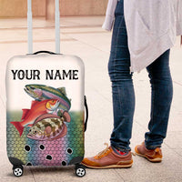 Multicolor Fish Pattern Design Luggage Cover Fishing Scaled Texture and Custom Name Print - Wonder Print Shop