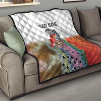 Multicolor Fish Pattern Design Quilt Fishing Scaled Texture and Custom Name Print - Wonder Print Shop
