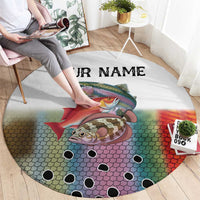 Multicolor Fish Pattern Design Round Carpet Fishing Scaled Texture and Custom Name Print - Wonder Print Shop
