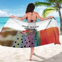 Multicolor Fish Pattern Design Sarong Fishing Scaled Texture and Custom Name Print - Wonder Print Shop