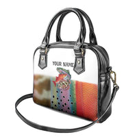 Multicolor Fish Pattern Design Shoulder Handbag Fishing Scaled Texture and Custom Name Print - Wonder Print Shop
