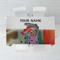Multicolor Fish Pattern Design Tablecloth Fishing Scaled Texture and Custom Name Print - Wonder Print Shop