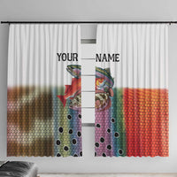 Multicolor Fish Pattern Design Window Curtain Fishing Scaled Texture and Custom Name Print - Wonder Print Shop