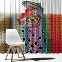 Multicolor Fish Pattern Design Window Curtain Fishing Scaled Texture and Custom Name Print - Wonder Print Shop