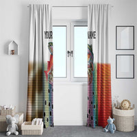 Multicolor Fish Pattern Design Window Curtain Fishing Scaled Texture and Custom Name Print - Wonder Print Shop