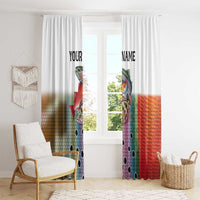 Multicolor Fish Pattern Design Window Curtain Fishing Scaled Texture and Custom Name Print - Wonder Print Shop