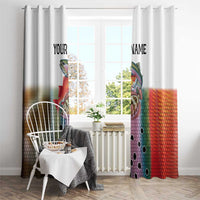 Multicolor Fish Pattern Design Window Curtain Fishing Scaled Texture and Custom Name Print - Wonder Print Shop