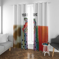 Multicolor Fish Pattern Design Window Curtain Fishing Scaled Texture and Custom Name Print - Wonder Print Shop