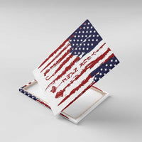 American Flag Fishing Canvas Wall Art Lure and Hook Elements and Custom Name Print - Wonder Print Shop