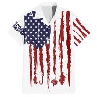 American Flag Fishing Family Matching Long Sleeve Bodycon Dress and Hawaiian Shirt Lure and Hook Elements and Custom Name Print - Wonder Print Shop