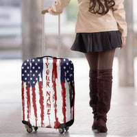 American Flag Fishing Luggage Cover Lure and Hook Elements and Custom Name Print - Wonder Print Shop