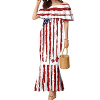 American Flag Fishing Mermaid Dress Lure and Hook Elements and Custom Name Print - Wonder Print Shop