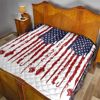 American Flag Fishing Quilt Lure and Hook Elements and Custom Name Print - Wonder Print Shop