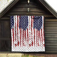 American Flag Fishing Quilt Lure and Hook Elements and Custom Name Print - Wonder Print Shop