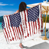 American Flag Fishing Sarong Lure and Hook Elements and Custom Name Print - Wonder Print Shop