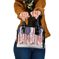 American Flag Fishing Shoulder Handbag Lure and Hook Elements and Custom Name Print - Wonder Print Shop