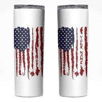 American Flag Fishing Skinny Tumbler Lure and Hook Elements and Custom Name Print - Wonder Print Shop