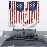American Flag Fishing Tapestry Lure and Hook Elements and Custom Name Print - Wonder Print Shop