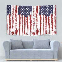 American Flag Fishing Tapestry Lure and Hook Elements and Custom Name Print - Wonder Print Shop