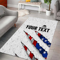 Personalized American Flag Bowling Team Area Rug Pins and Ball Torn Stripes and Patterned White - Wonder Print Shop