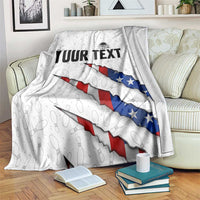Personalized American Flag Bowling Team Blanket Pins and Ball Torn Stripes and Patterned White - Wonder Print Shop