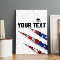 Personalized American Flag Bowling Team Canvas Wall Art Pins and Ball Torn Stripes and Patterned White - Wonder Print Shop