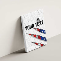 Personalized American Flag Bowling Team Canvas Wall Art Pins and Ball Torn Stripes and Patterned White - Wonder Print Shop