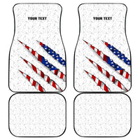 Personalized American Flag Bowling Team Car Mats Pins and Ball Torn Stripes and Patterned White - Wonder Print Shop
