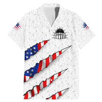 Personalized American Flag Bowling Team Family Matching Mermaid Dress and Hawaiian Shirt Pins and Ball Torn Stripes and Patterned White - Wonder Print Shop