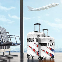 Personalized American Flag Bowling Team Luggage Cover Pins and Ball Torn Stripes and Patterned White - Wonder Print Shop