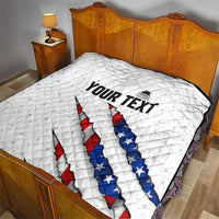 Personalized American Flag Bowling Team Quilt Pins and Ball Torn Stripes and Patterned White - Wonder Print Shop