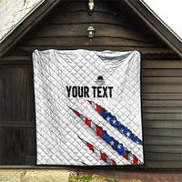 Personalized American Flag Bowling Team Quilt Pins and Ball Torn Stripes and Patterned White - Wonder Print Shop