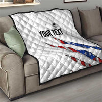 Personalized American Flag Bowling Team Quilt Pins and Ball Torn Stripes and Patterned White - Wonder Print Shop