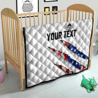 Personalized American Flag Bowling Team Quilt Pins and Ball Torn Stripes and Patterned White - Wonder Print Shop