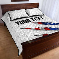Personalized American Flag Bowling Team Quilt Bed Set Pins and Ball Torn Stripes and Patterned White - Wonder Print Shop