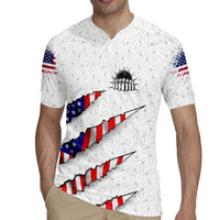 Personalized American Flag Bowling Team Rugby Jersey Pins and Ball Torn Stripes and Patterned White - Wonder Print Shop