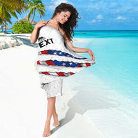 Personalized American Flag Bowling Team Sarong Pins and Ball Torn Stripes and Patterned White - Wonder Print Shop