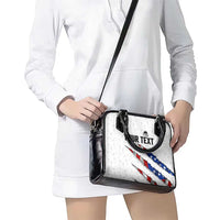 Personalized American Flag Bowling Team Shoulder Handbag Pins and Ball Torn Stripes and Patterned White - Wonder Print Shop