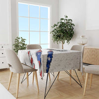 Personalized American Flag Bowling Team Tablecloth Pins and Ball Torn Stripes and Patterned White - Wonder Print Shop