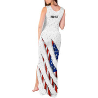 Personalized American Flag Bowling Team Tank Maxi Dress Pins and Ball Torn Stripes and Patterned White - Wonder Print Shop
