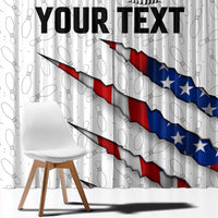 Personalized American Flag Bowling Team Window Curtain Pins and Ball Torn Stripes and Patterned White - Wonder Print Shop